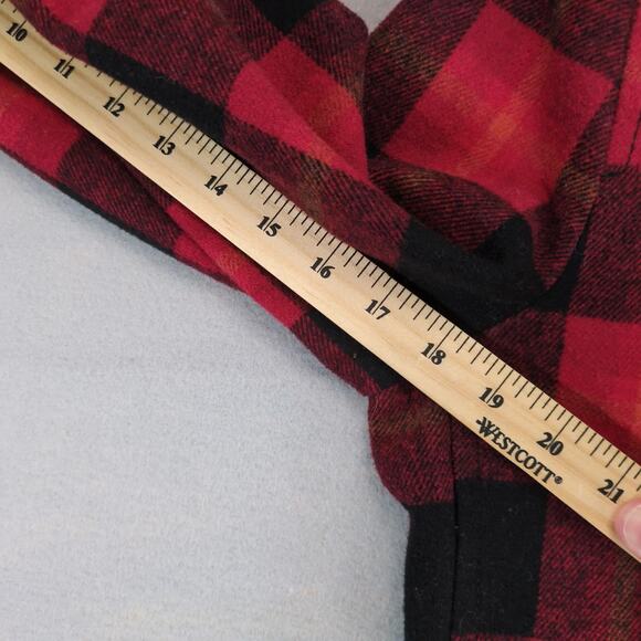 Old Navy Wool Blend Buffalo Plaid Coat Women's L Double Breasted Lined Pockets - Picture 5 of 10